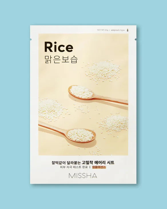 Missha Airy Fit Rice Sheet Mask – Μάσκα Προσώπου για Λάμψη & Λείανση (1τεμ)