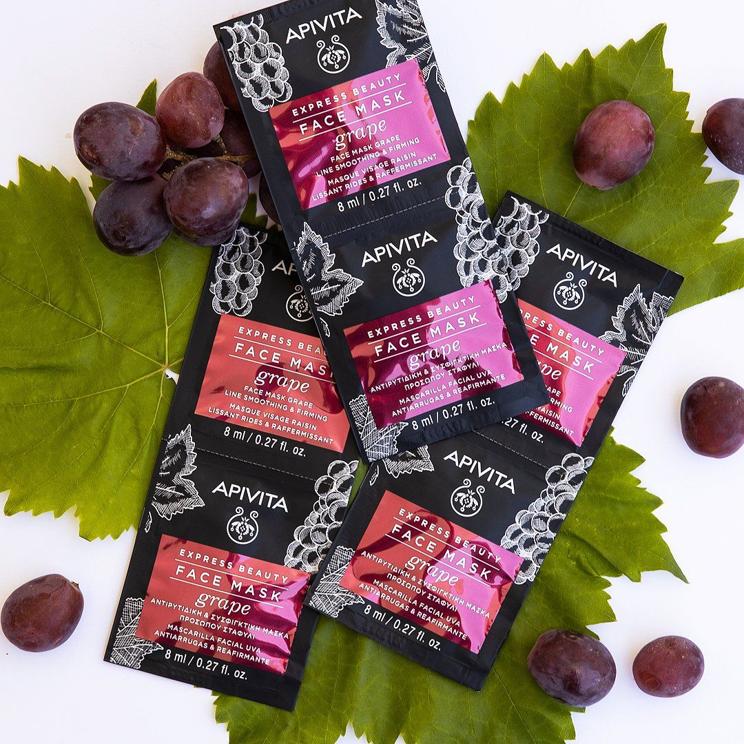 Apivita Express Beauty Αντιρυτιδική & Συσφιγκτική Μάσκα Προσώπου με Σταφύλι 2x8ml