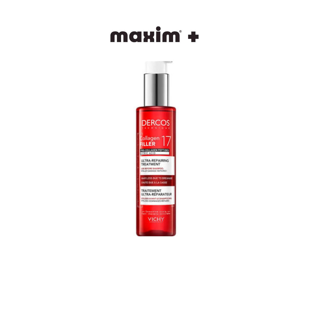 Vichy Dercos Collagen Filler 17 Ultra-Repairing Shampoo Επανορθωτικό Σαμπουάν Μαλλιών κατά του Σπασίματος, 150ml