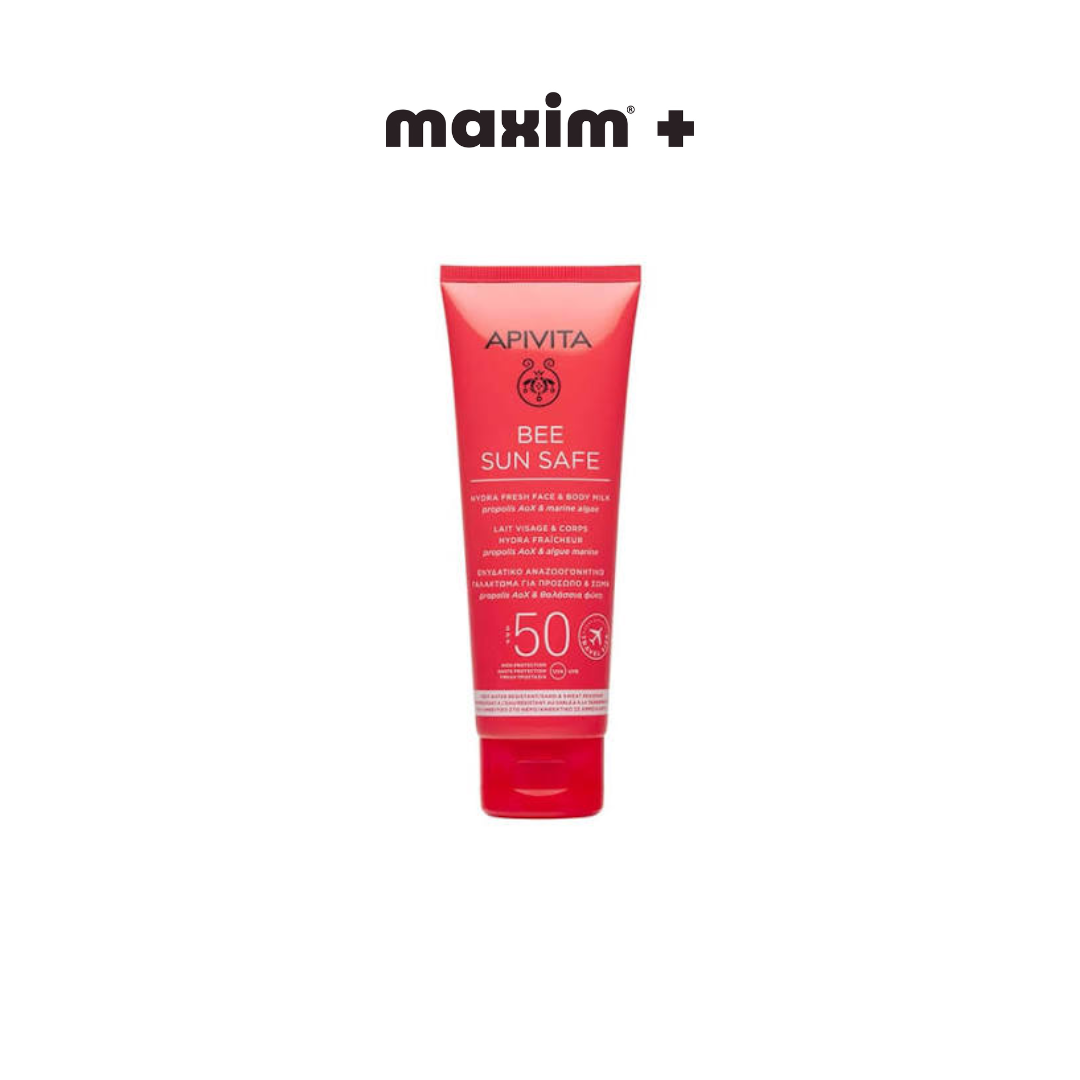 Apivita Bee Sun Safe Hydra Fresh Face & Body Milk Travel Size Ενυδατικό Αναζωογονητικό Γαλάκτωμα για Πρόσωπο & Σώμα Spf 50, 100ml