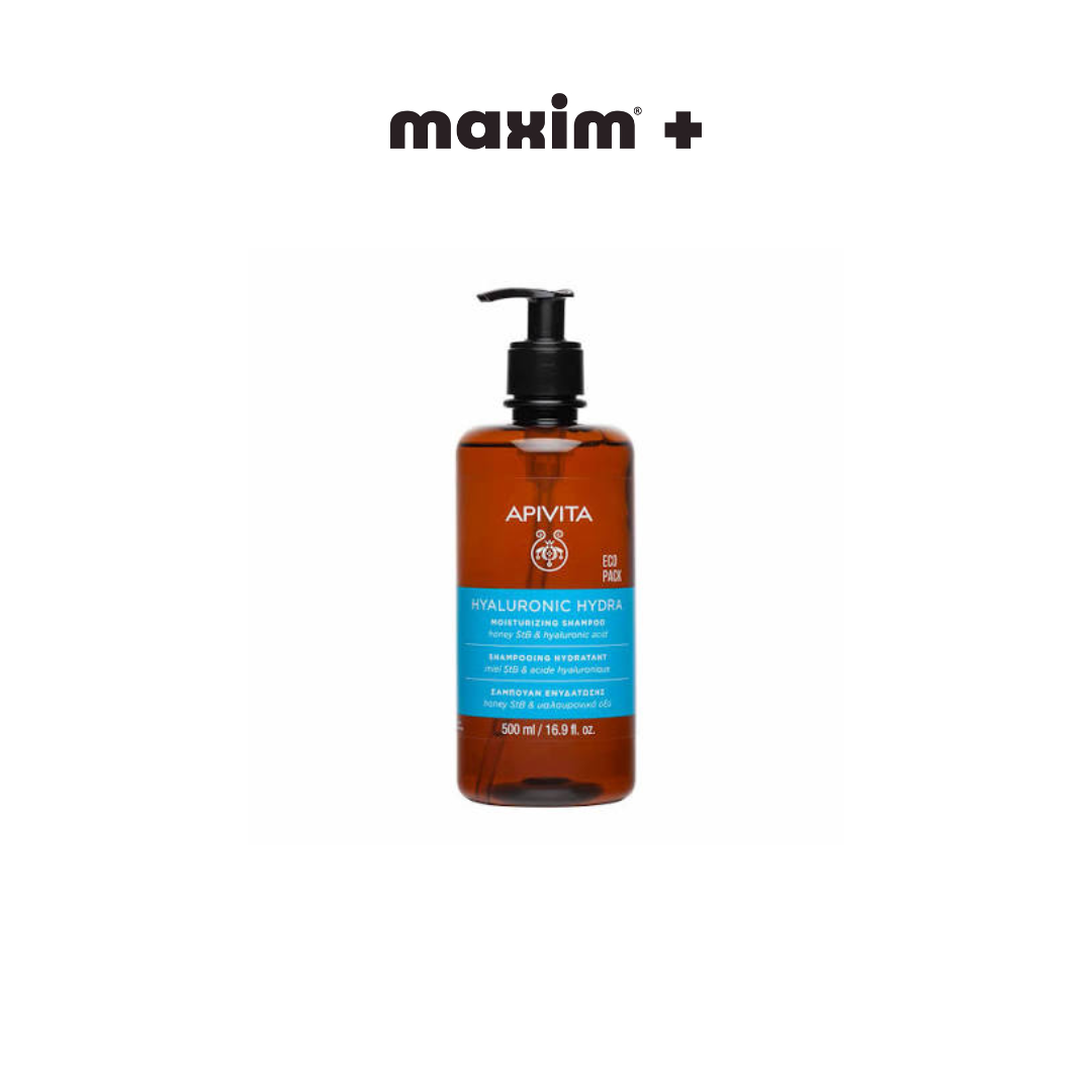 Apivita Hyaluronic Hydra Moisturizing Shampoo Eco Pack Σαμπουάν Ενυδάτωσης, 500ml