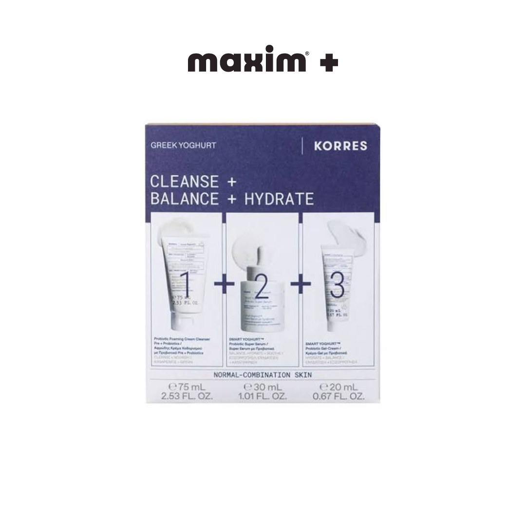 Korres Promo Greek Yoghurt Cleanse+Balance+Hydrate με Probiotic Foaming Cream Cleanser Αφρώδης Κρέμα Καθαρισμού Προσώπου με Προβιοτικά, 75ml, Smart Yoghurt Probiotic Super Serum, 30ml & Smart Yoghurt Κρέμα-Gel με Προβιοτικά, 20ml, 1σετ Korres
