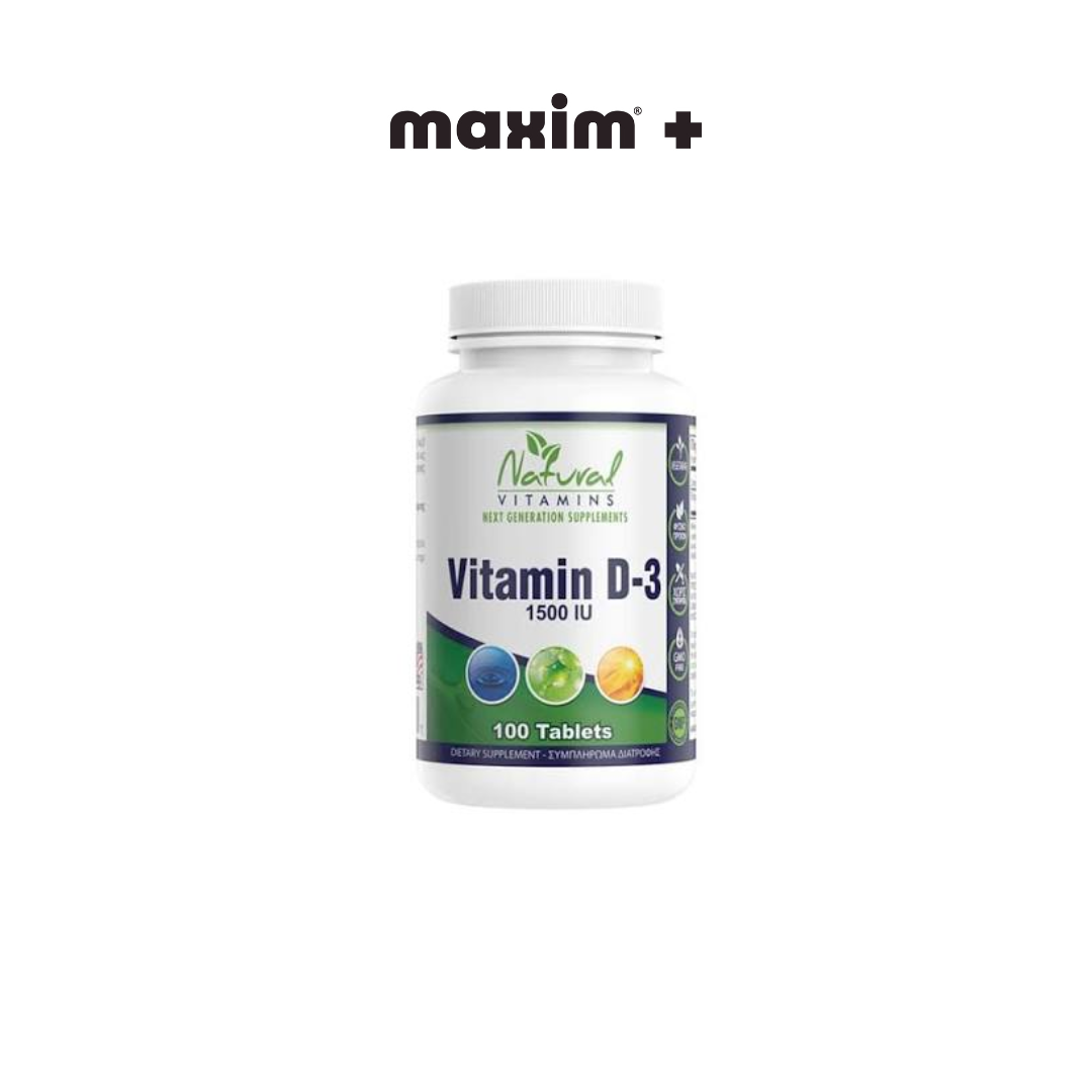 Natural Vitamins D-3 1500 IU, 100tabs