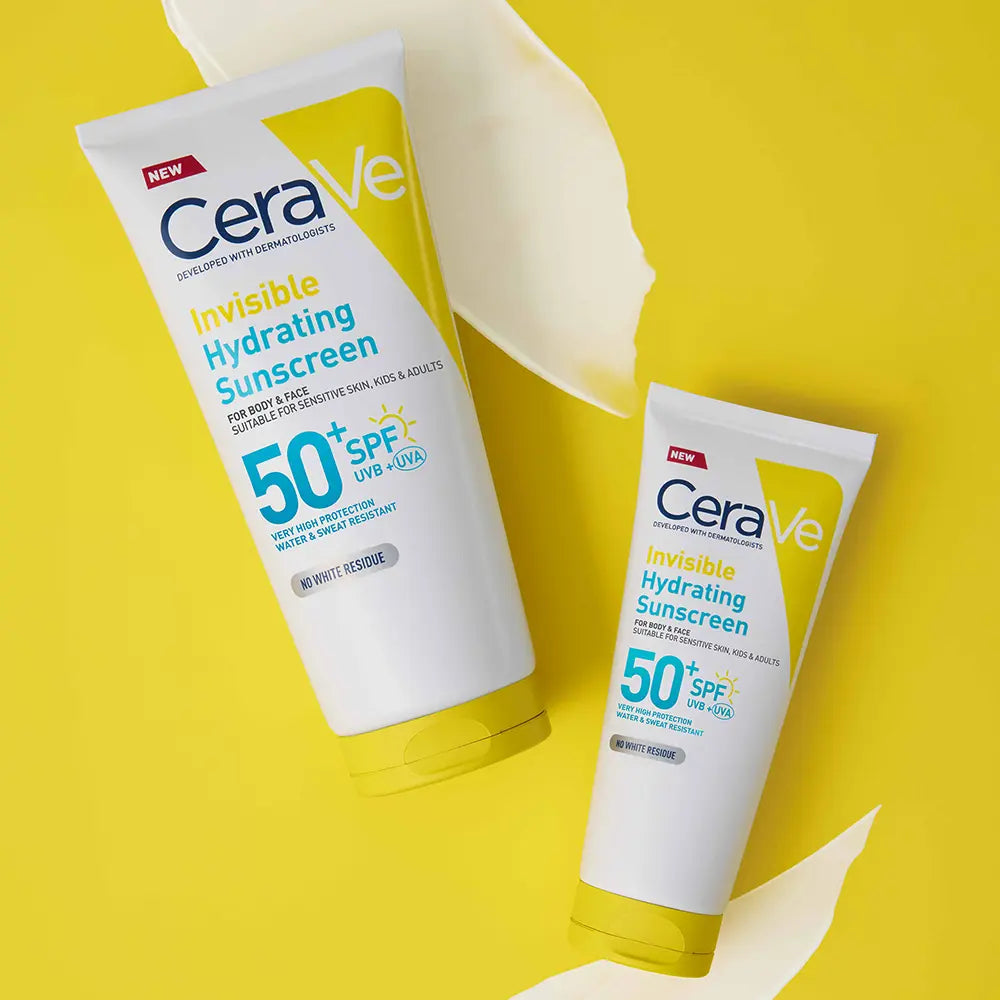 Cerave Invisible Hydrating Spf50+ Sunscreen 75ml Αντηλιακό Προσώπου & Σώματος Πολύ Υψηλής Προστασίας Κατάλληλο για Ευαίσθητο Δέρμα για Παιδιά & Ενήλικες