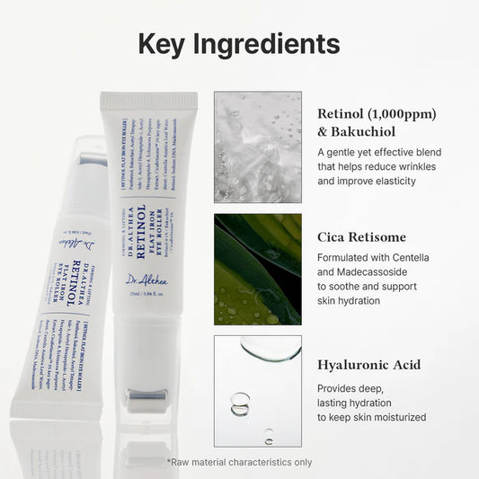 Dr. Althea Retinol Flat Iron Eye Roller – Serum Ματιών με Ρετινόλη, Bakuchiol & Roller Μασάζ