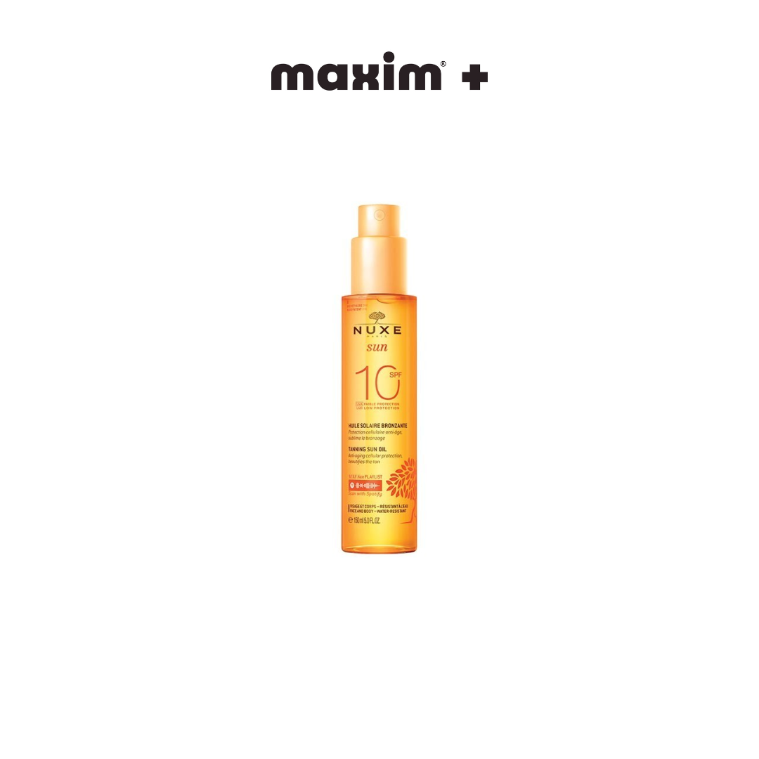 Nuxe Sun Tanning Oil, Λάδι Μαυρίσματος Για Πρόσωπο & Σώμα SPF10, 150ml