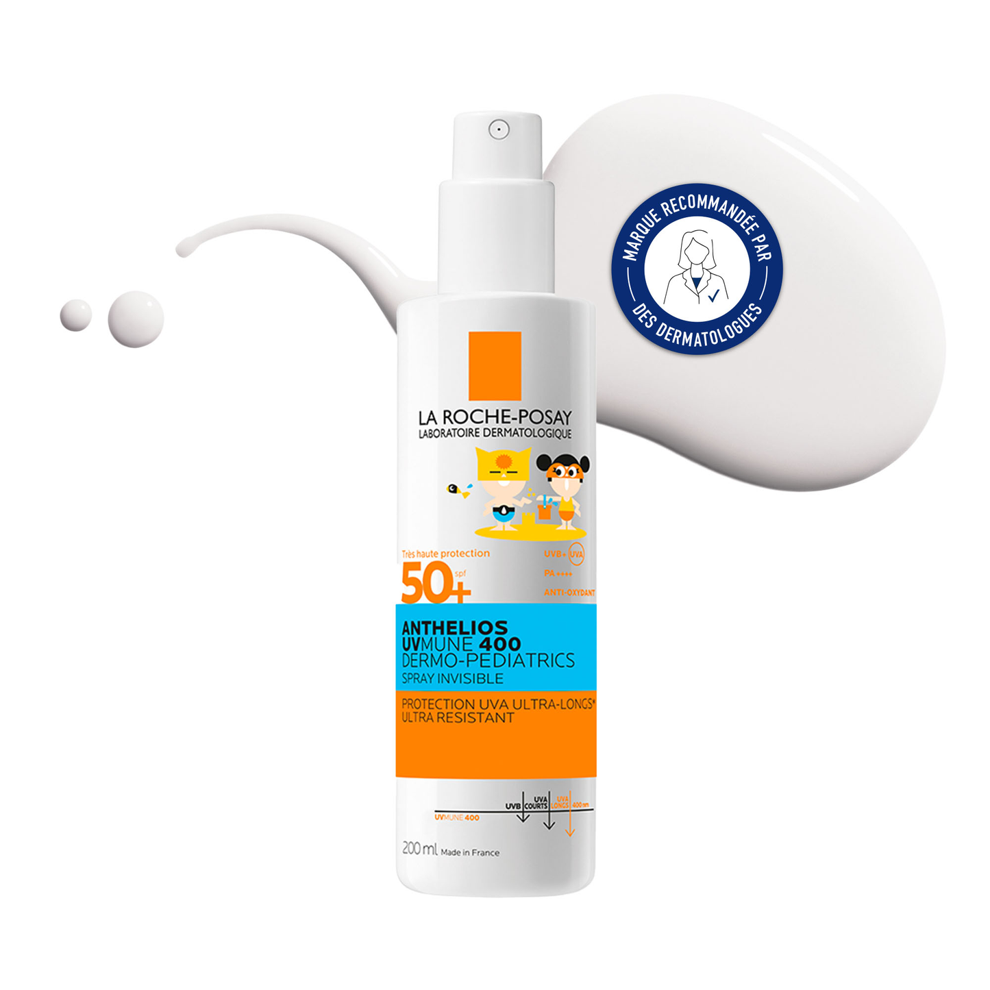 La Roche-Posay Anthelios UVMUNE 400 Dermo-Pediatrics Invisible Spray SPF50+ Παιδικό Αντηλιακό Σπρέι για Ευαίσθητο & με Τάση Ατοπίας Δέρμα, 200ml