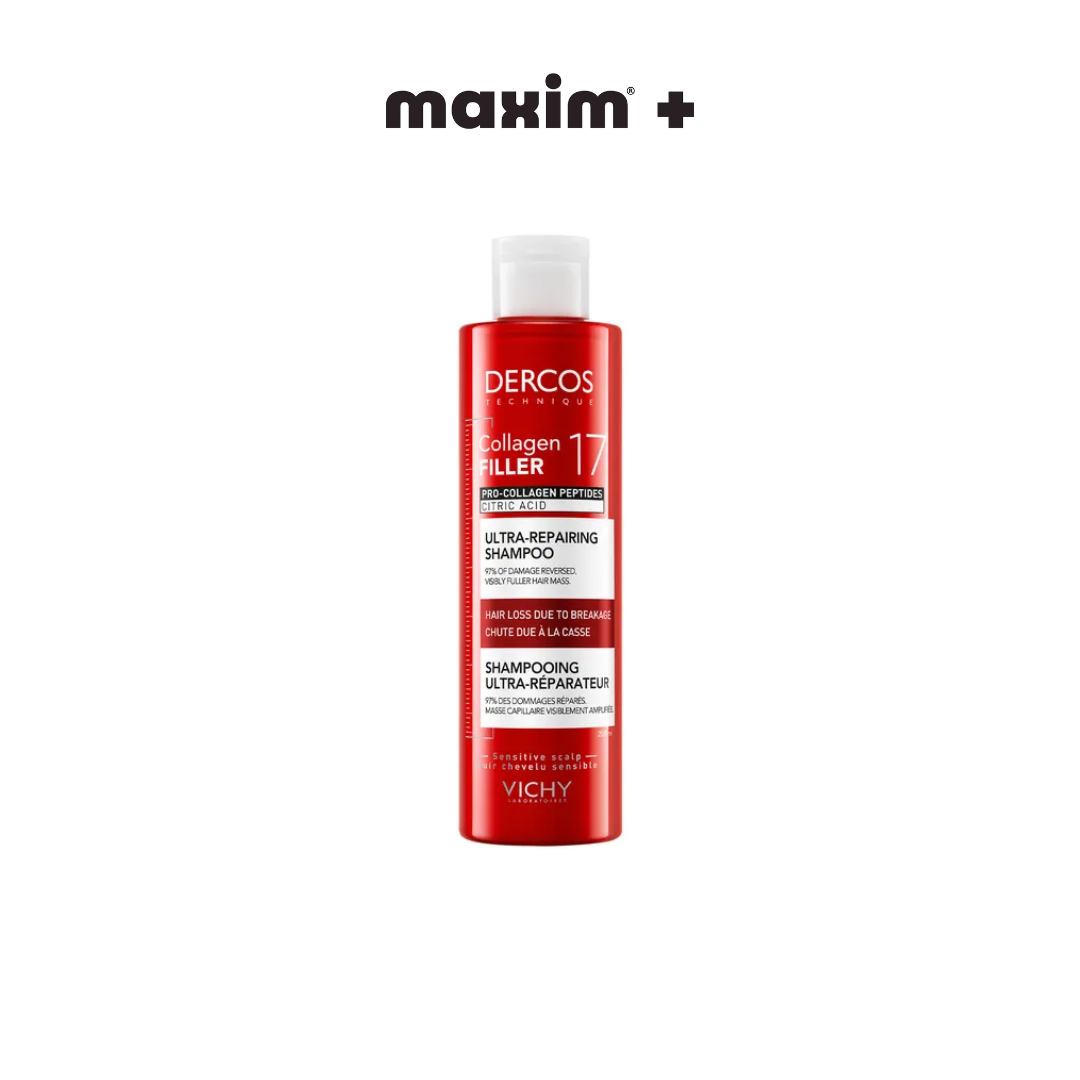 Vichy Dercos Collagen 17 Filler Ultra-Repairing Shampoo - Έξτρα- Επανορθωτικό Σαμπουάν, 200ml