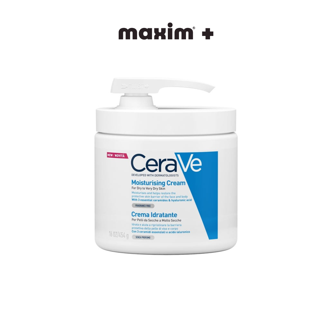 CeraVe Moisturising Cream Ενυδατική Κρέμα για Ξηρό έως Πολύ Ξηρό Δέρμα με Αντλία, 454g