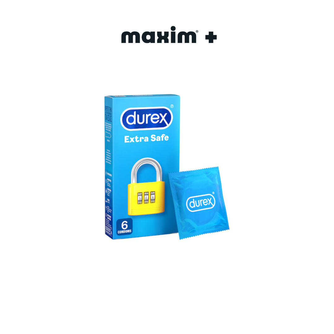 Durex Extra Safe , Προφυλακτικά με Μεγαλύτερο Πάχος και Περισσότερο Λιπαντικό για Απόλυτη Ασφάλεια 6τμχ