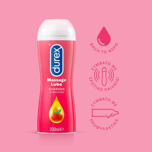Durex Λιπαντικό Διεγερτικό Gel Play Massage 2-in-1 Guarana, 200ml