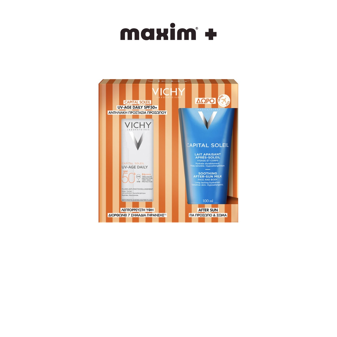 Vichy Promo Capital Soleil UV-Age Daily Face Sunscreen SPF50+, 40ml & After Sun Milk 100ml