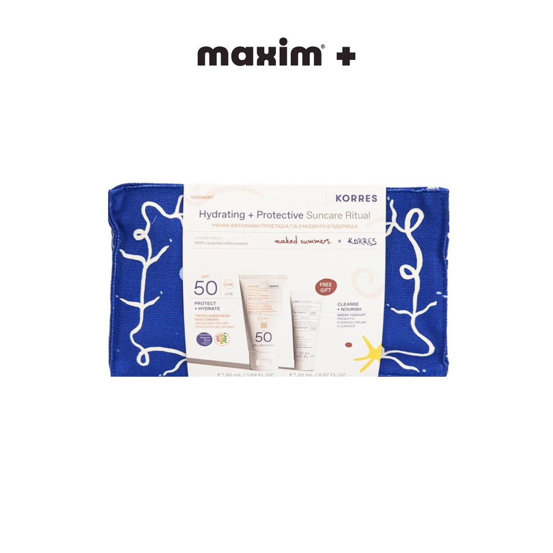 Korres Promo Yoghurt Sunscreen Face Cream Tinted SPF50, 50ml & Probiotic Foaming Cream Cleanser 20ml