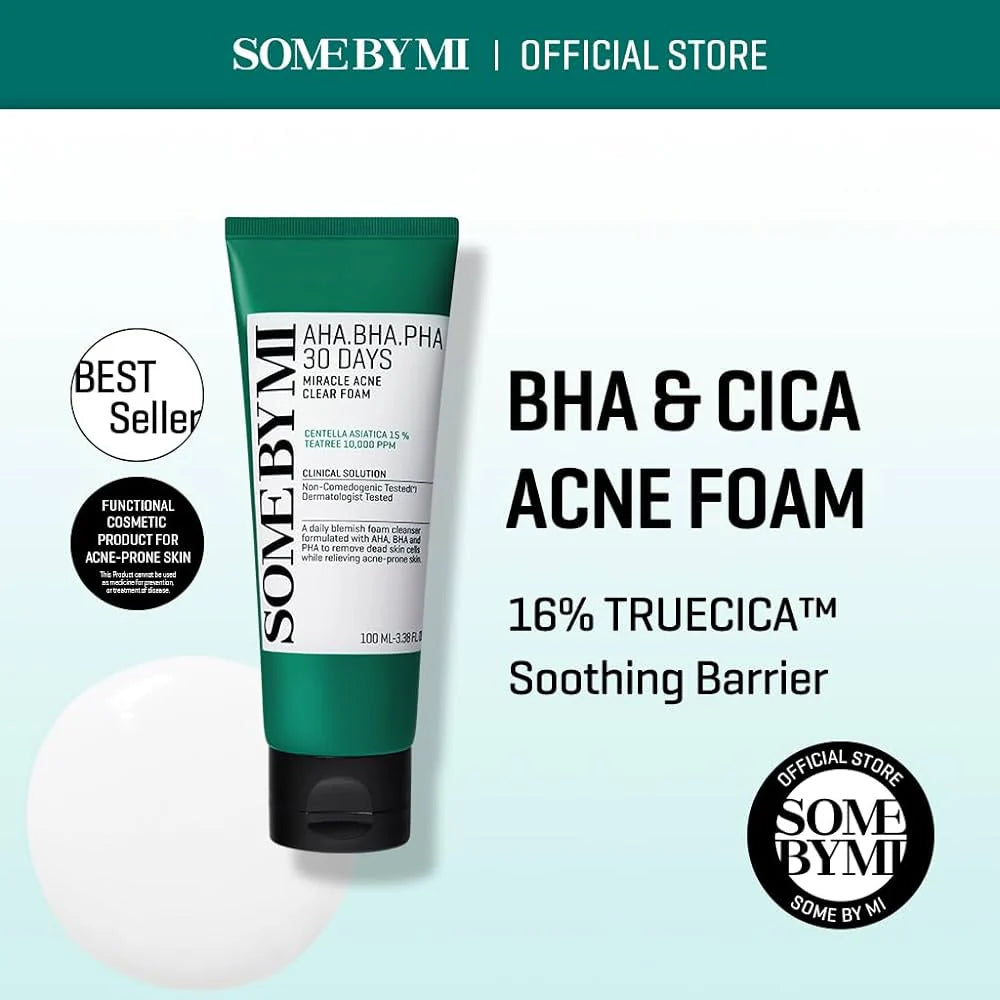 Some By Mi - AHA.BHA.PHA 30 Days Miracle Acne Clear Foam 100ml – Καθαριστικό Προσώπου για Ακμή & Εξυγίανση Πόρων