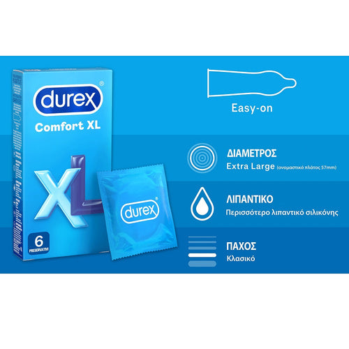 Durex Comfort XL, Προφυλακτικά Extra Large για Μεγαλύτερη Άνεση 12τμχ