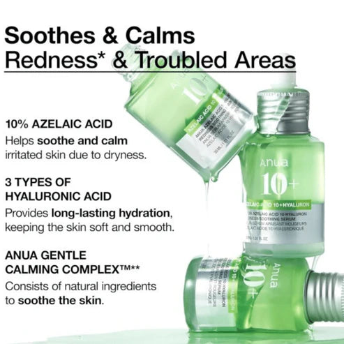 ANUA-Azelaic Acid 10 Hyaluron Redness Soothing Serum - Καταπραϋντικός ορός για ερεθισμένο δέρμα
