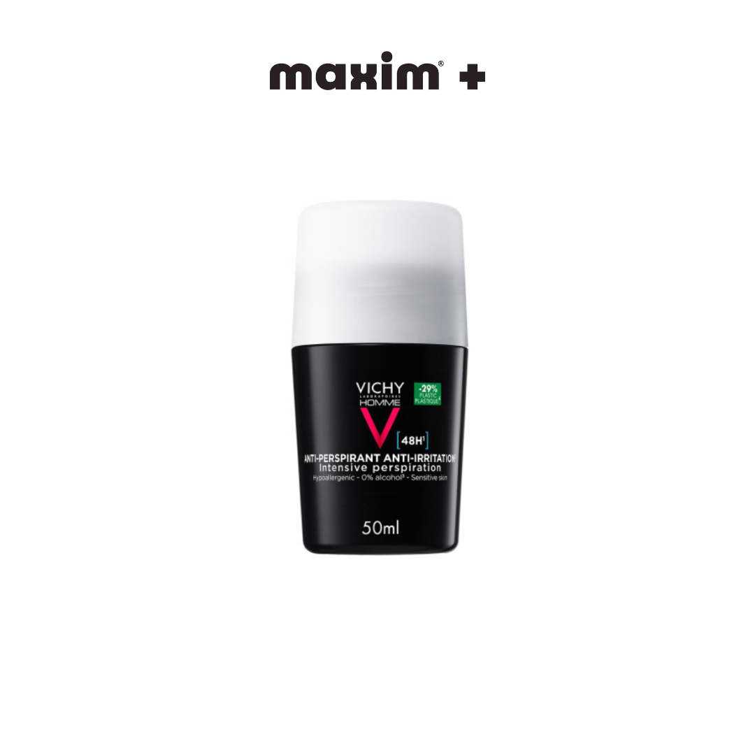 Vichy Homme 48h Deodorant Roll-on for Sensitive Skin Αποσμητικό για Ευαίσθητες Επιδερμίδες, 50ml