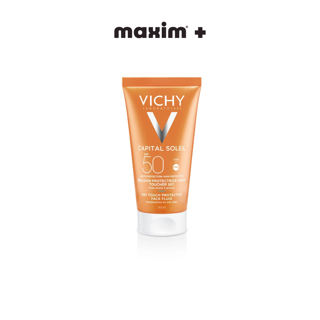 Vichy Capital Soleil SPF50 Dry Touch Protective Face Fluid Αντηλιακή Κρέμα Προσώπου για Ματ Αποτέλεσμα, 50ml