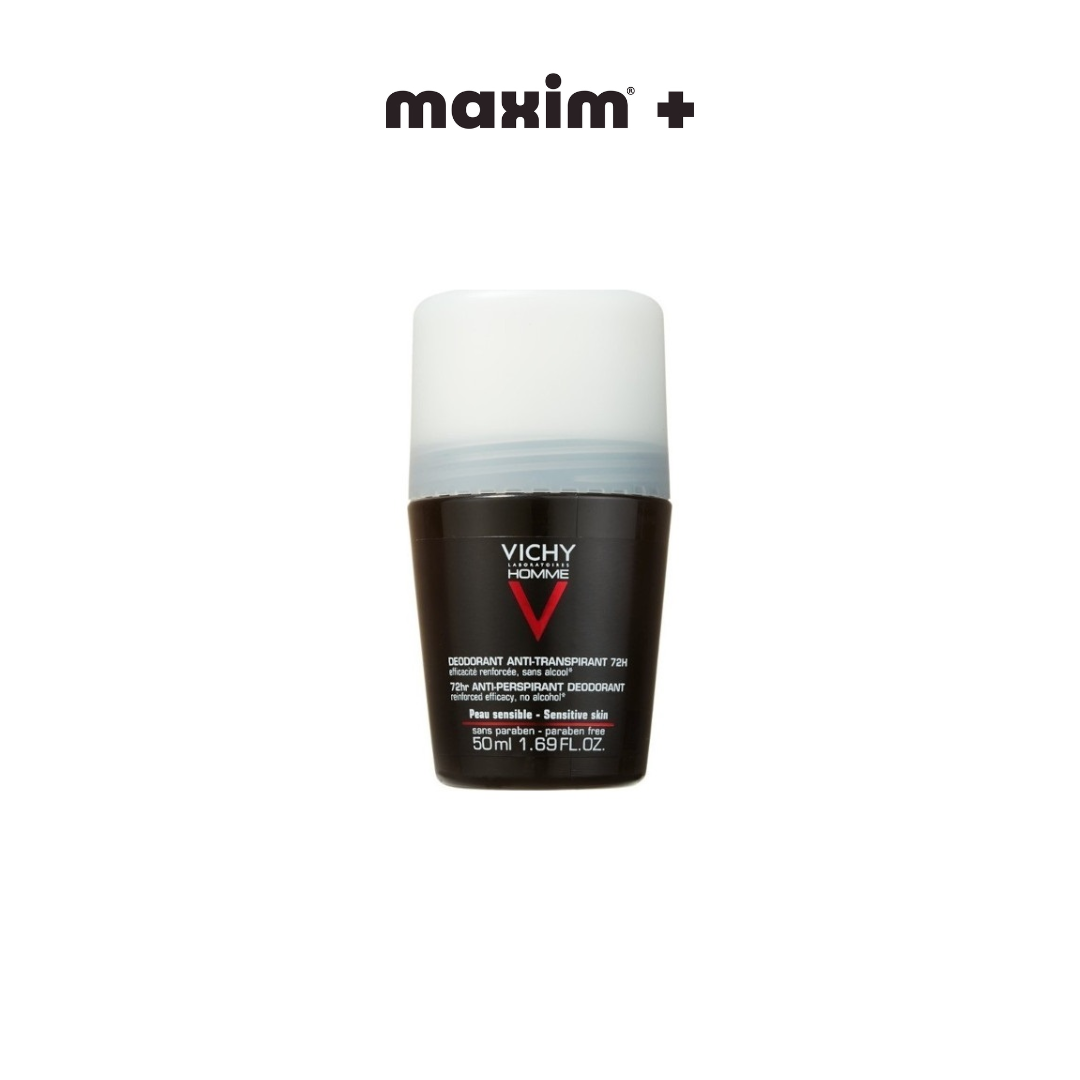 Vichy Homme 72h Deodorant Roll-on Extreme Control Αποσμητικό με Δράση Κατά της Εφίδρωσης, 50ml