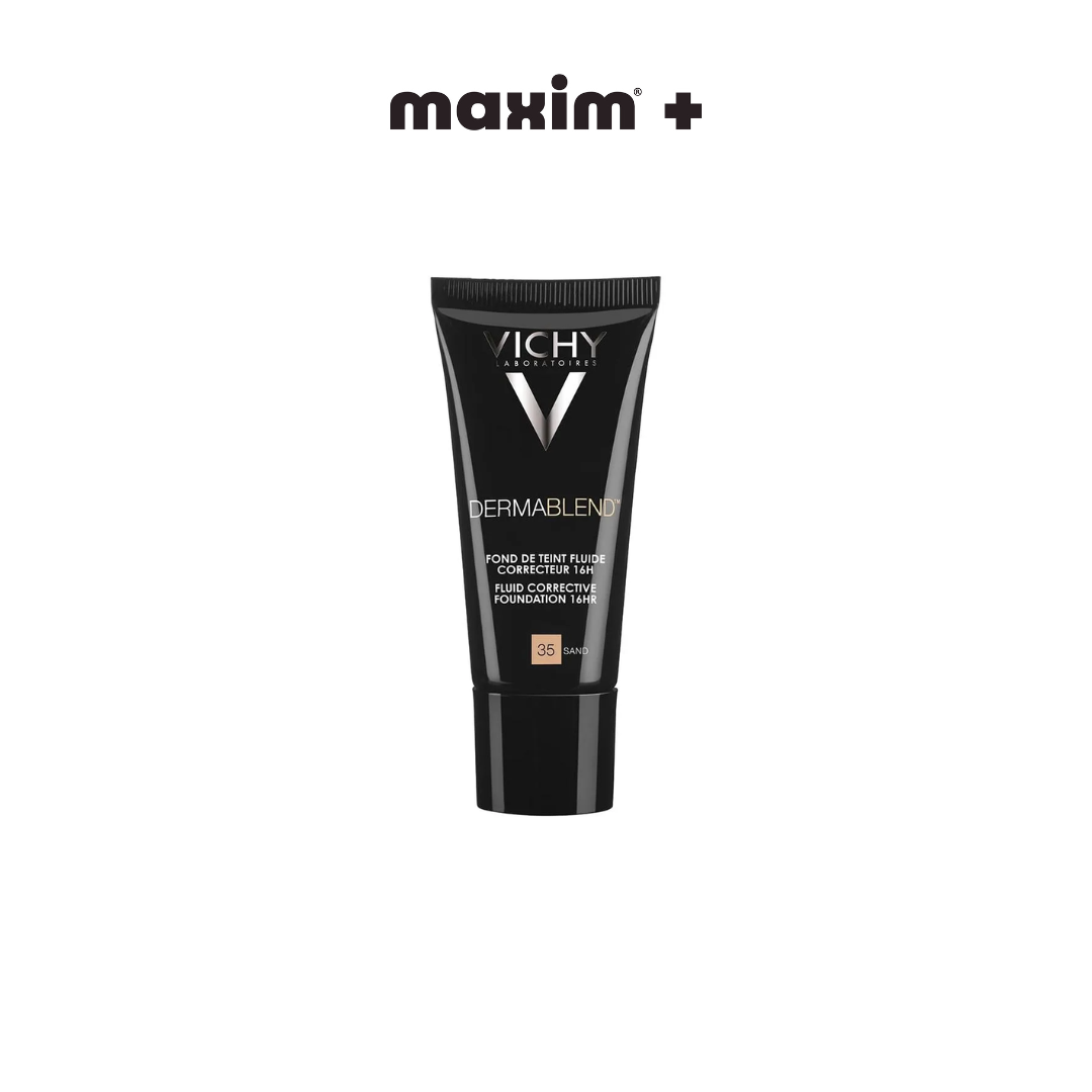 Vichy Dermablend Fluid Make-Up 35 Sand Διορθωτικό Make-Up Υψηλής Κάλυψης έως 16hrs, 30ml