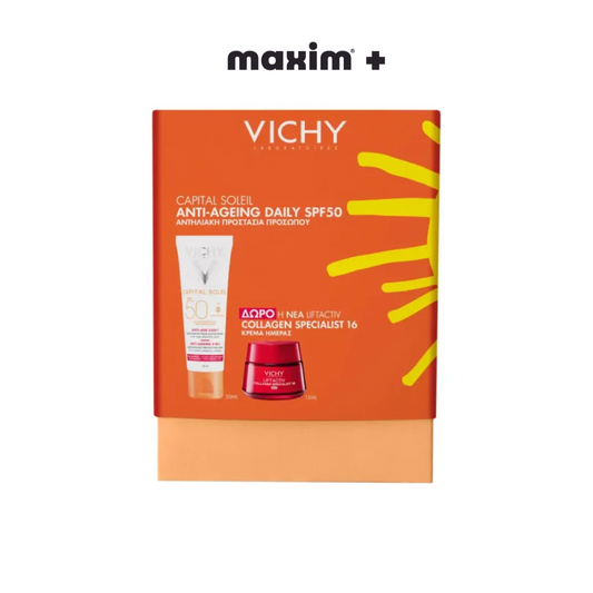 Vichy Capital Soleil Promo Anti-Ageing 3-in-1 SPF50 Αντηλιακή Κρέμα Προσώπου 50ml Δώρο Liftactiv Collagen Specialist 16 Κρέμα Ημέρας 15ml