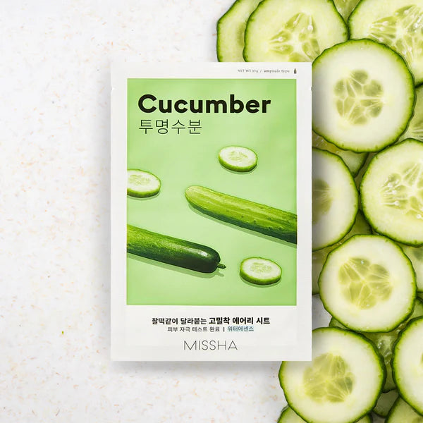 Missha Airy Fit Sheet Mask Cucumber – Μάσκα Προσώπου με Αγγούρι (19g)