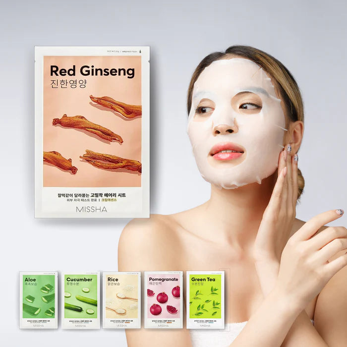 Missha Airy Fit Sheet Mask Red Ginseng – Μάσκα Προσώπου με Κόκκινο Τζίνσενγκ (19g)