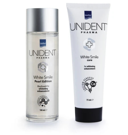 Intermed Unident Set White Smile Pearl Edition Mouthwash 100ml & Toothpaste 75ml