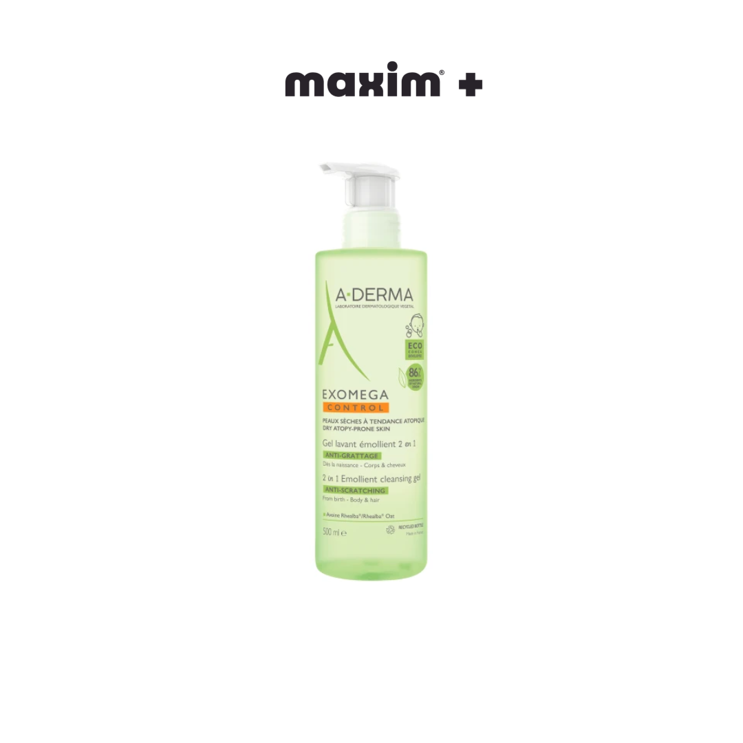A-Derma Exomega Control Gel Lavant Emollient 2in1 500ml