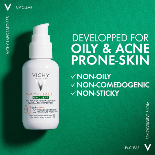 Vichy Capital Soleil UV-Clear SPF50+ Λεπτόρρευστο Αντηλιακό Προσώπου – 40ml