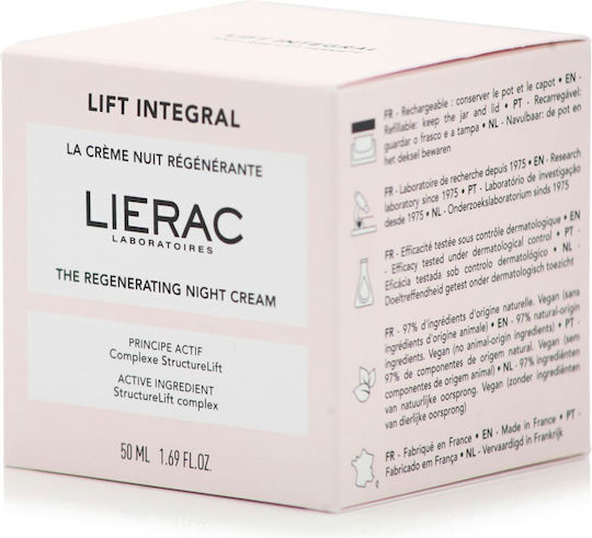 Lierac Κρέμα Προσώπου Lift Integral Νυκτός για Αντιγήρανση & Σύσφιξη με Υαλουρονικό Οξύ 50ml