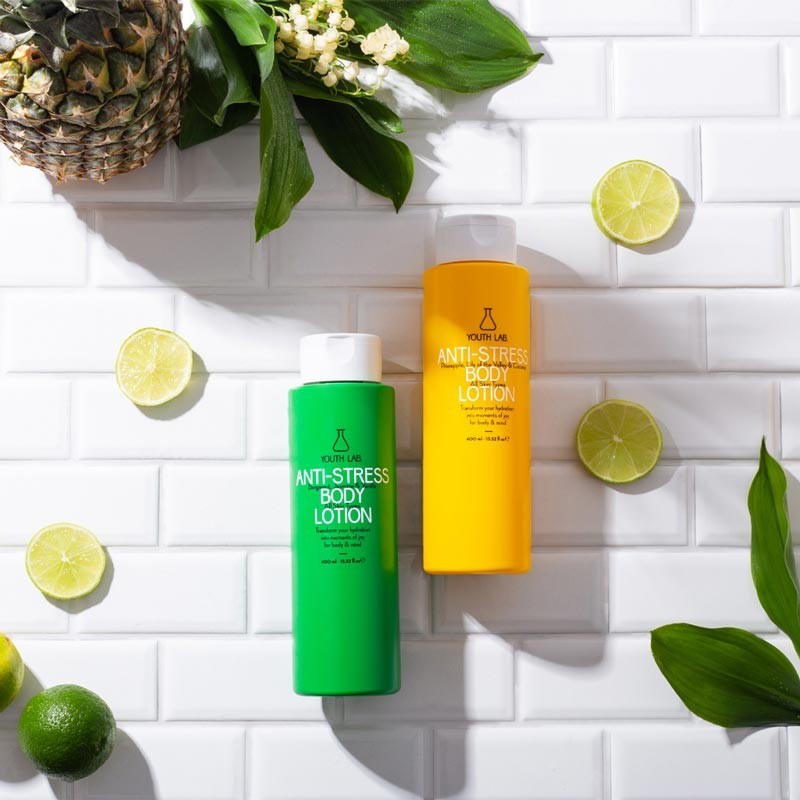 Youth Lab. Anti-Stress Body Lotion Γαλάκτωμα Σώματος με Ανανά, Μιγκέ & Καρύδα, 400ml