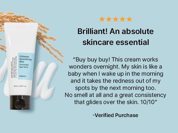 COSRX Ultimate Nourishing Rice Overnight Spa Mask
