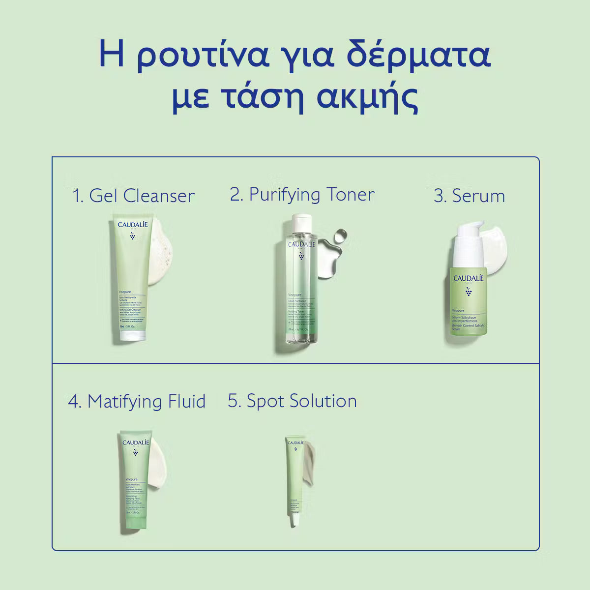 Caudalie Vinopure Moisturizing Mattifying Fluid Ενυδατική Κρέμα για Επιδερμίδες με Τάση Ακμής, 60ml