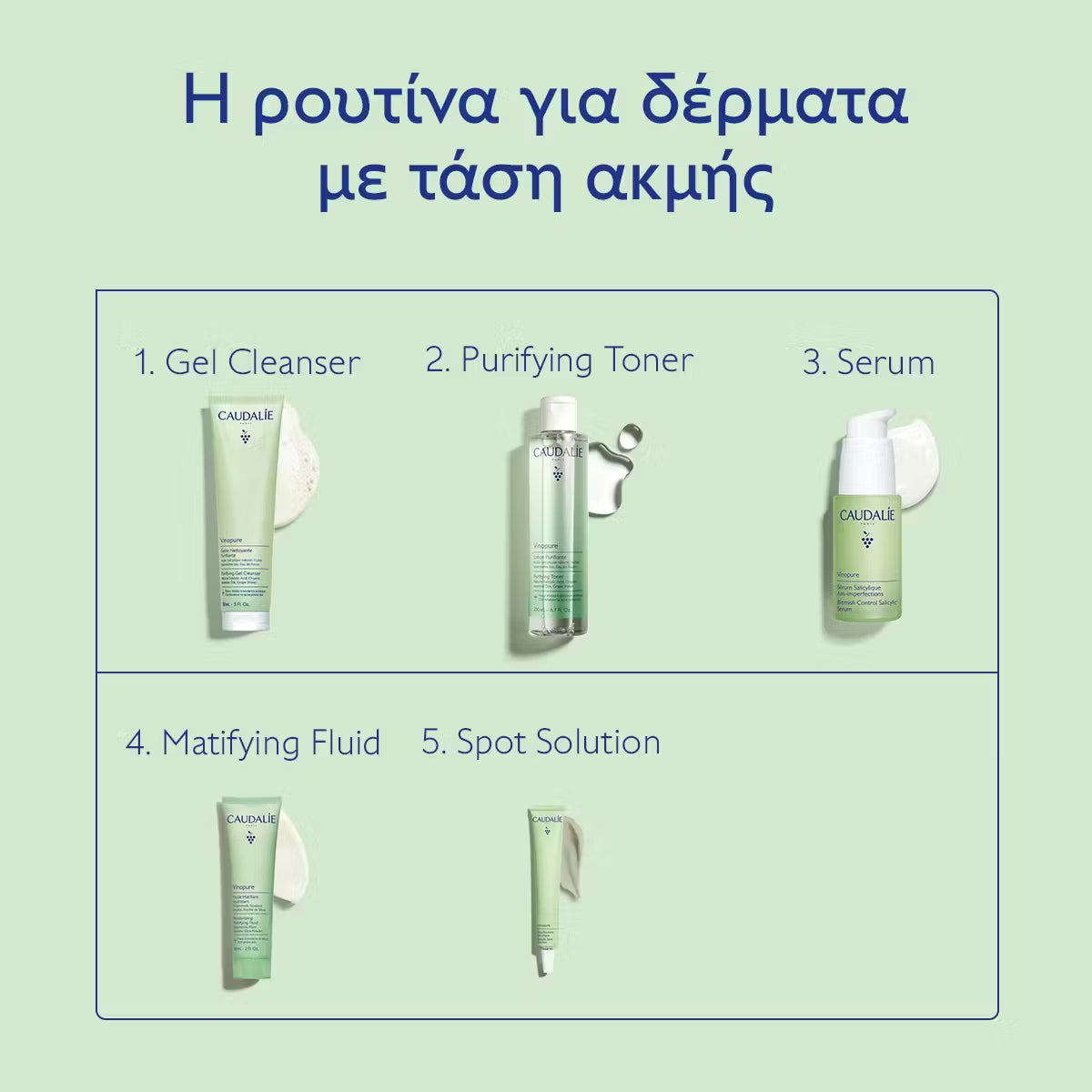 Caudalie Vinopure Purifying Gel Cleanser Καθαριστικό Προσώπου κατά των Ατελειών, 75ml