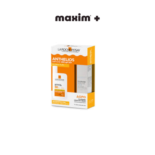 La Roche Posay Promo Anthelios UVMune 400 Invisible Fluid Αντηλιακό Προσώπου για Κανονικό & Μικτό Δέρμα SPF50+, 50ml & Δώρο Toleriane Sensitive Cream Ενυδατική Κρέμα Προσώπου για Ευαίσθητες Επιδερμίδες, 15ml, 1σετ