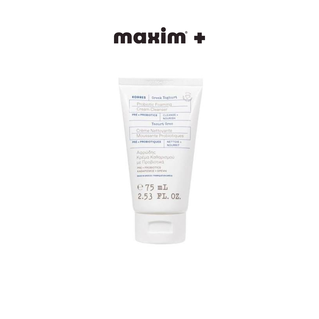 Korres Greek Yoghurt Probiotic Foaming Cream Cleanser Pre + Probiotics Αφρώδης Κρέμα Καθαρισμού Προσώπου Ελληνικό Γιαούρτι & Πρεβιοτικά-Πρoβιοτικά, 75ml