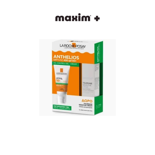 La Roche Posay Promo Anthelios UVMune 400 Oil Control Gel Cream Αντηλιακή Κρέμα Προσώπου για Ματ Αποτέλεσμα SPF50+, 50ml & Δώρο Toleriane Sensitive Cream Ενυδατική Κρέμα Προσώπου για Ευαίσθητες Επιδερμίδες, 15ml, 1σετ