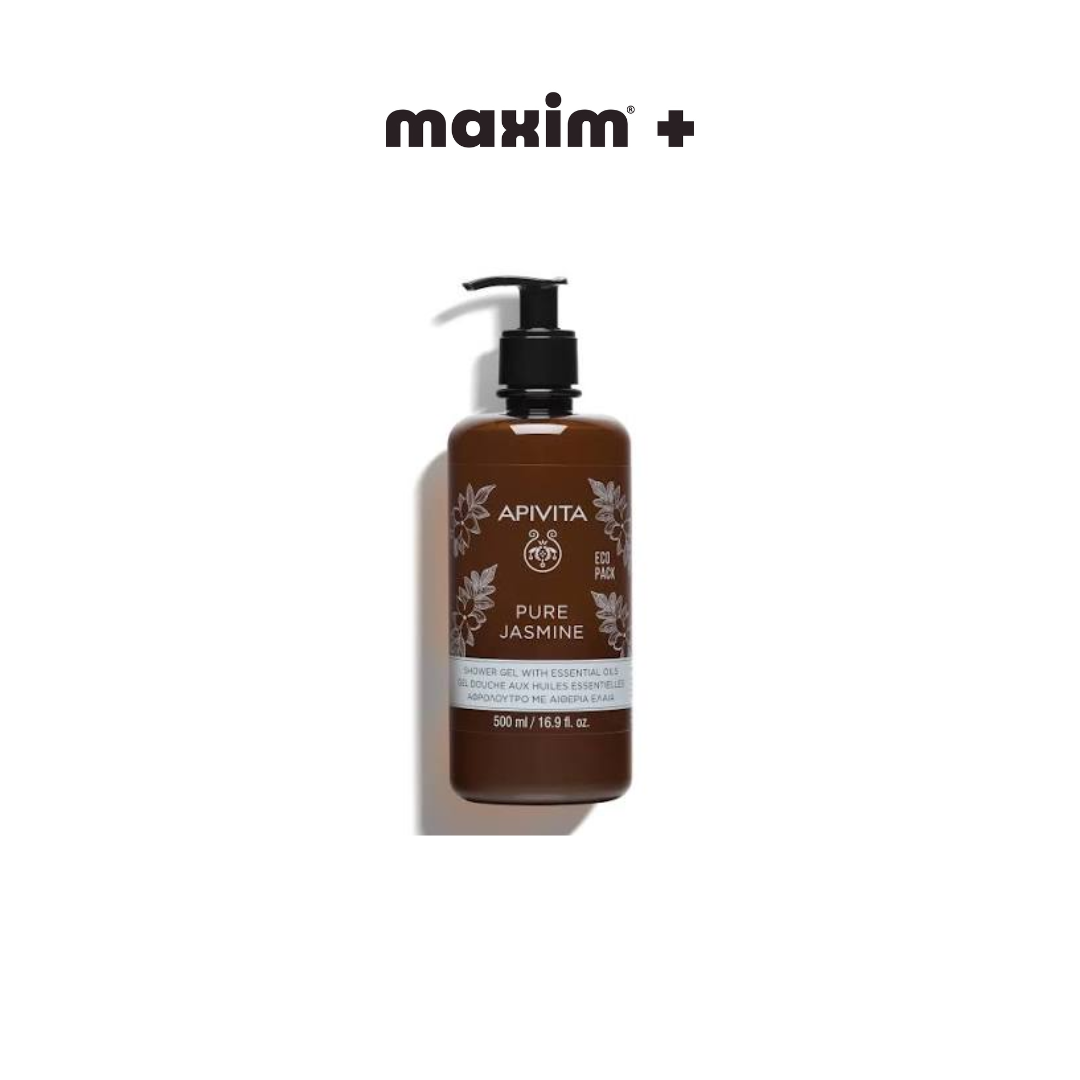 Apivita Eco Pack Pure Jasmine Shower Gel with Essential Oils Αφρόλουτρο με Γιασεμί & Αιθέρια Έλαια, 500ml