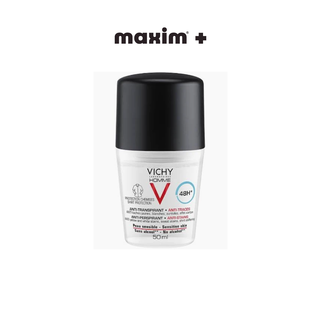 Vichy Homme Deo Anti-Stains 48h Ανδρικό Αποσμητικό Ενάντια στα Σημάδια, 50ml