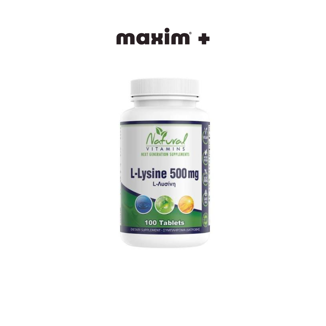 Natural Vitamins L-Lysine 500mg, 100tabs