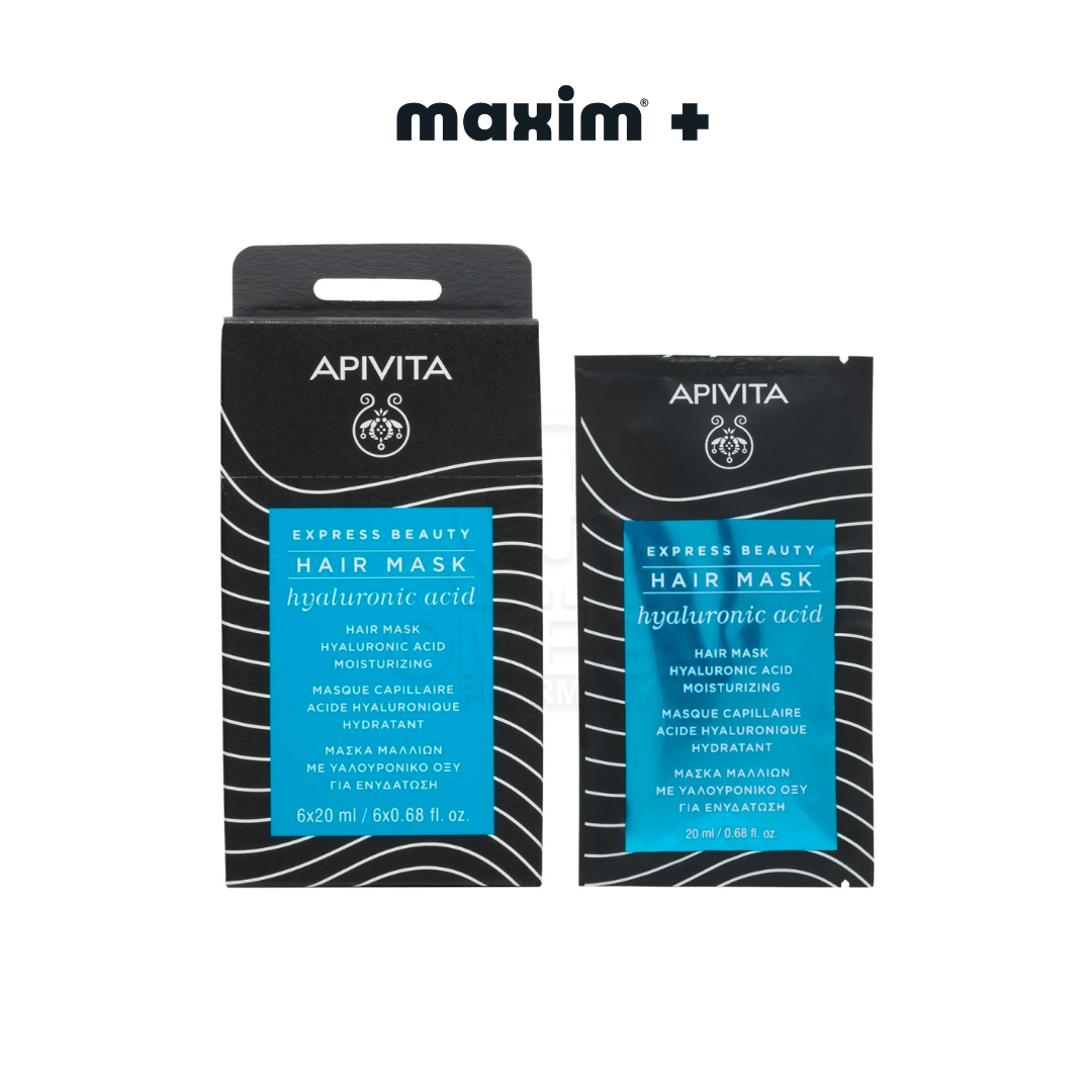 Apivita Express Beauty Hair Mask Hyaluronic Acid, Μάσκα Μαλλιών Για Ενυδάτωση με Υαλουρονικό Οξύ 20ml