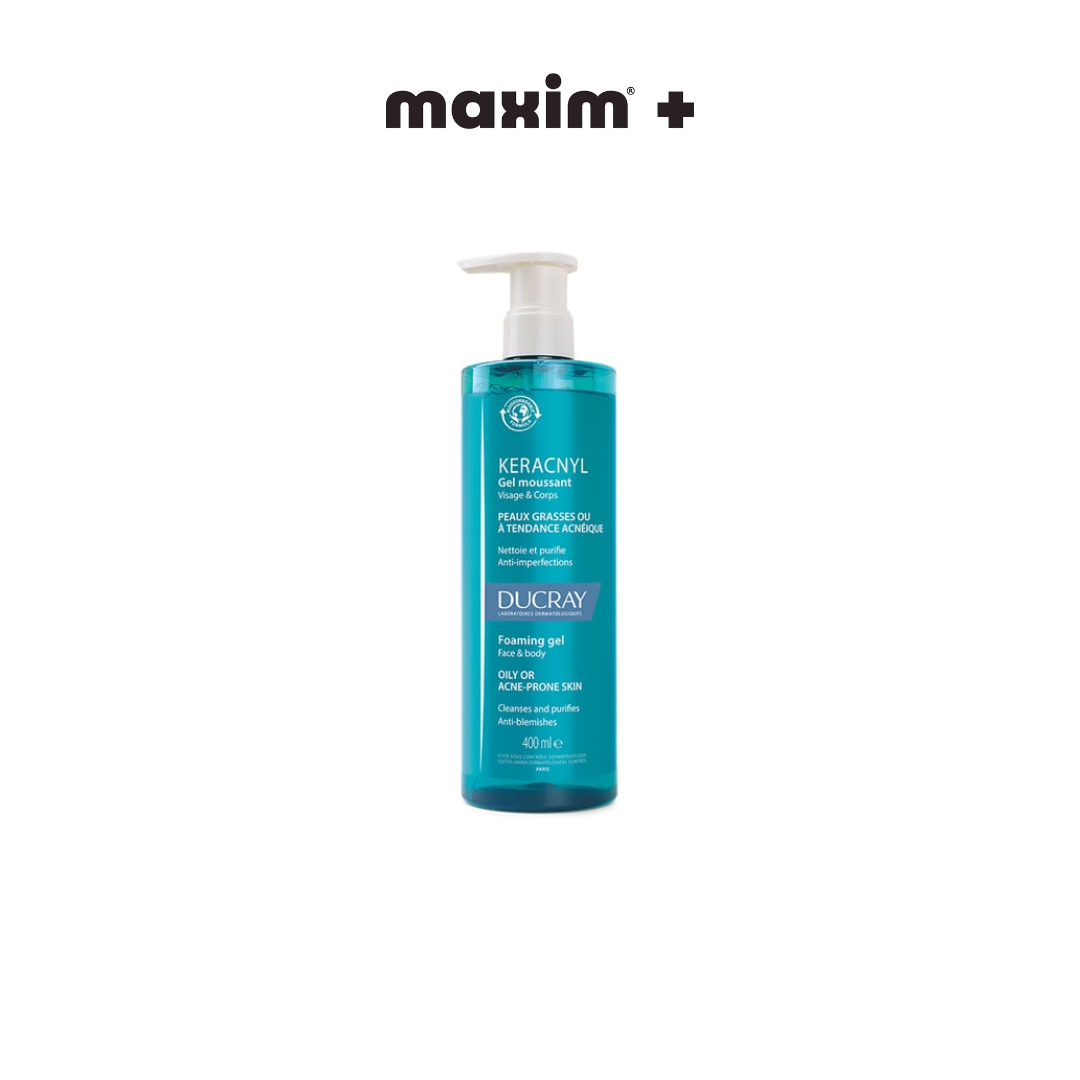 Ducray Keracnyl Foaming Gel for Face & Body Αφρίζον Ζελ Καθαρισμού για Δέρμα με Τάση Ακμής για Πρόσωπο & Σώμα, 400ml