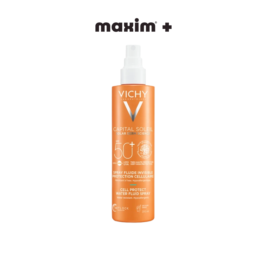 Vichy Capital Soleil Cell Protect Γαλάκτωμα Spray SPF50+ Με Λεπτόρρευστη Υφή για Πρόσωπο και Σώμα 200ml