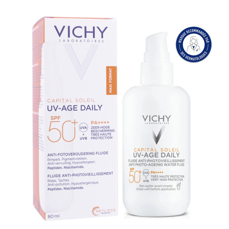 Vichy Capital Soleil UV-AGE Αντηλιακό Προσώπου Κατά της Φωτογήρανσης SPF50+, 80ml