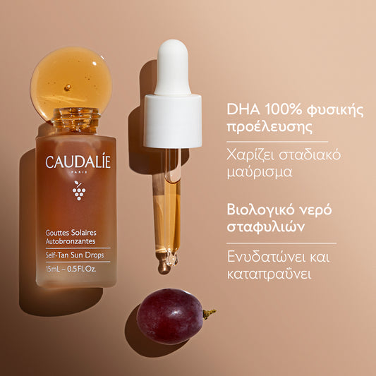 Caudalie Self-Tan Sun Drops Σταγόνες Σταδιακού Μαυρίσματος Προσώπου, 15ml