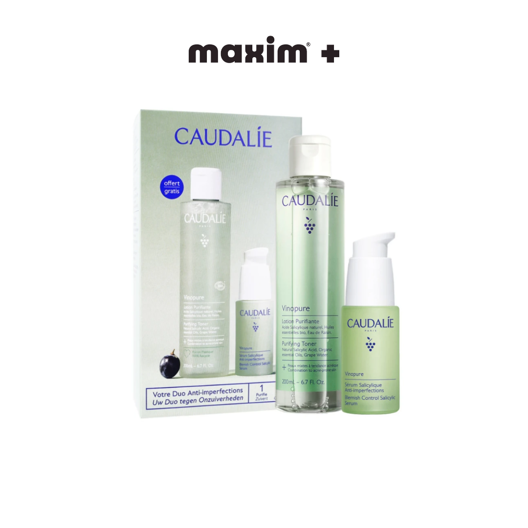 Caudalie Set Vinopure Purifying Toner 200ml & Vinopure Blemish Control Salicylic Serum 30ml