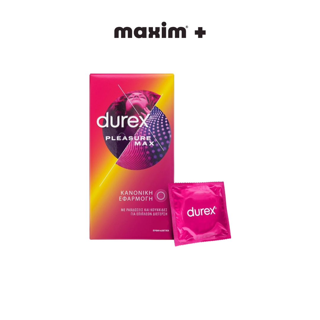 Durex Προφυλακτικά με Κουκίδες & Ραβδώσεις Pleasure Μax, 6τεμ