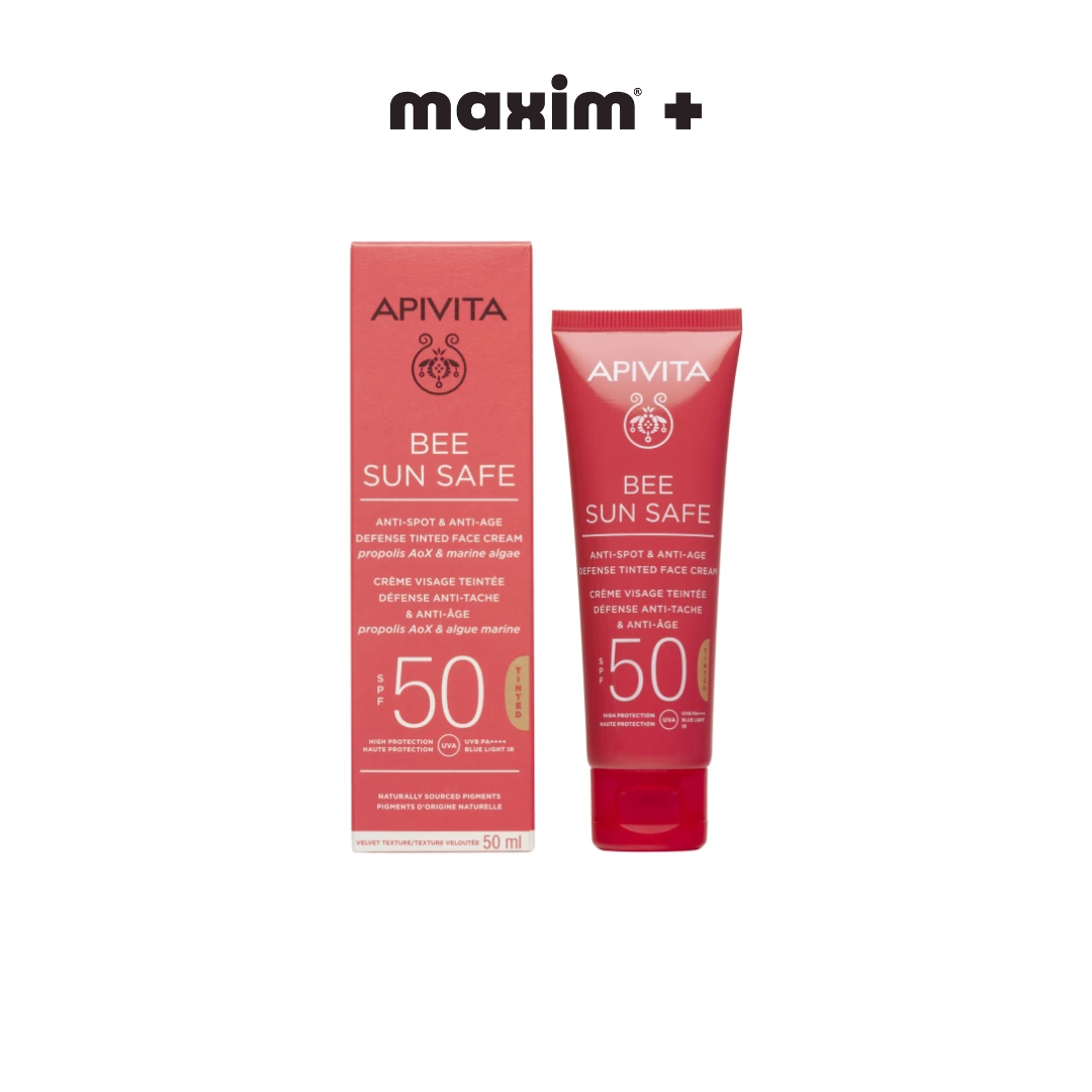 Apivita Bee Sun Safe Tinted Κρέμα Προσώπου κατά των Πανάδων & των Ρυτίδων με Χρώμα για Ανοιχτόχρωμες & Mεσαίες Επιδερμίδες SPF50, 50ml