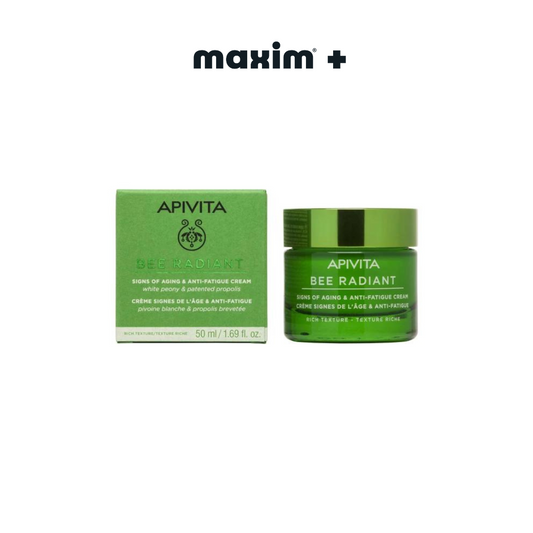 Apivita Bee Radiant Peony Rich Texture, Κρέμα για Σημάδια Γήρανσης & Ξεκούραστη Όψη Πλούσιας Υφής 50ml